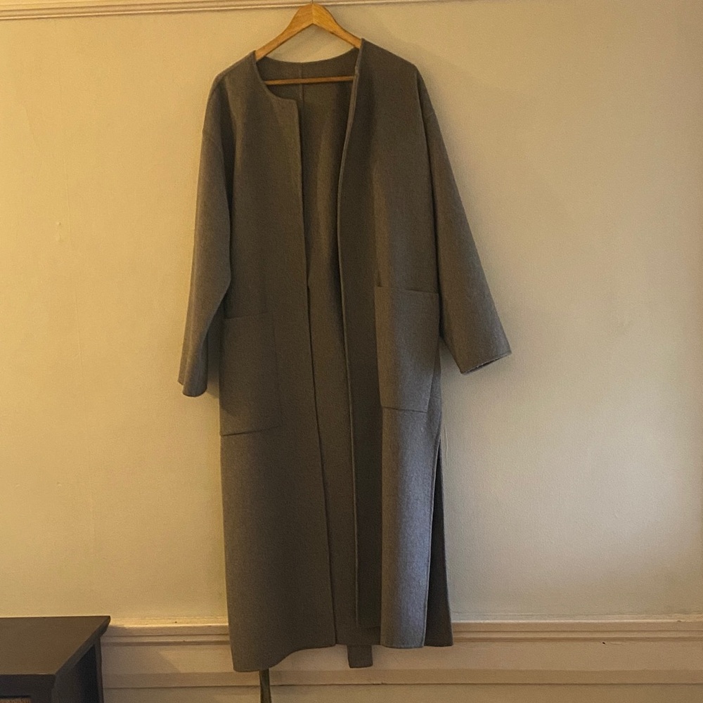 Zara Gray Wool Coat for Women